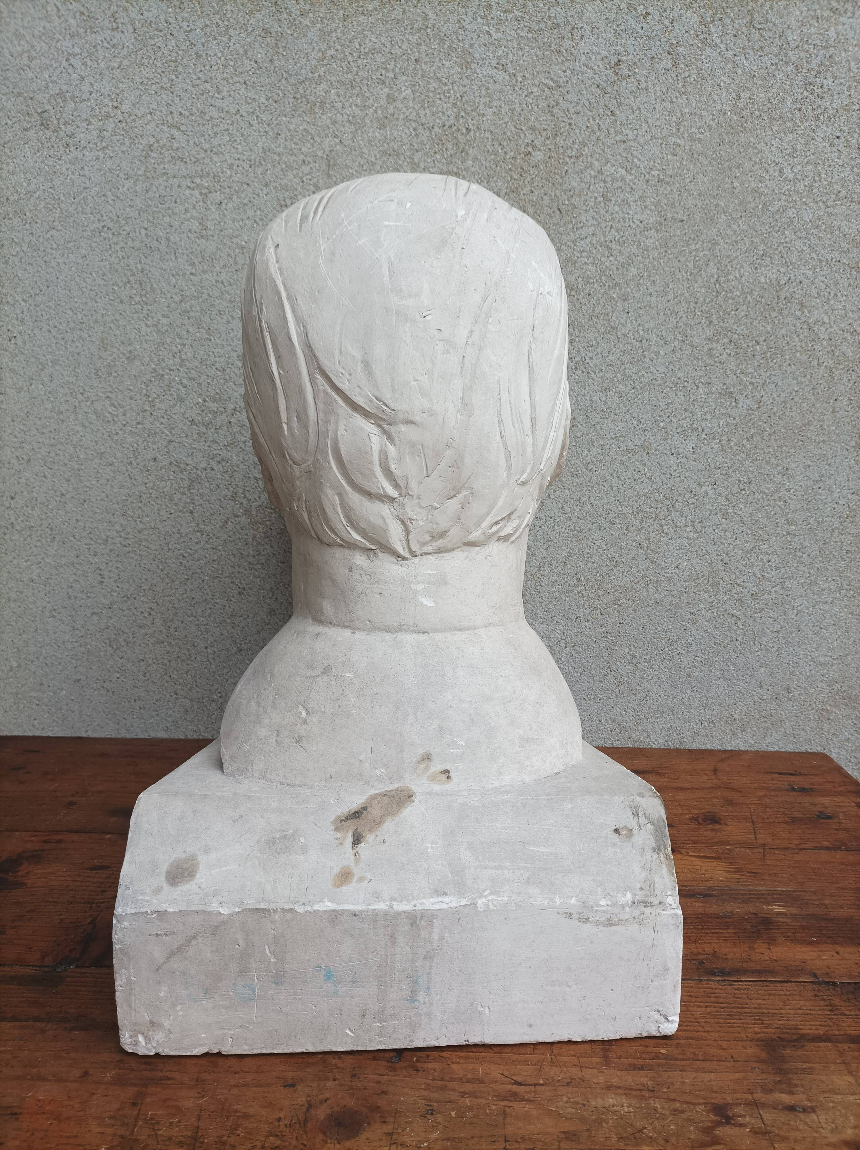 Pascal Boureille (1909-1999) Plaster bust signed portrait of a doctor