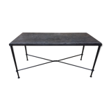 Wrought iron coffee table and marble top
