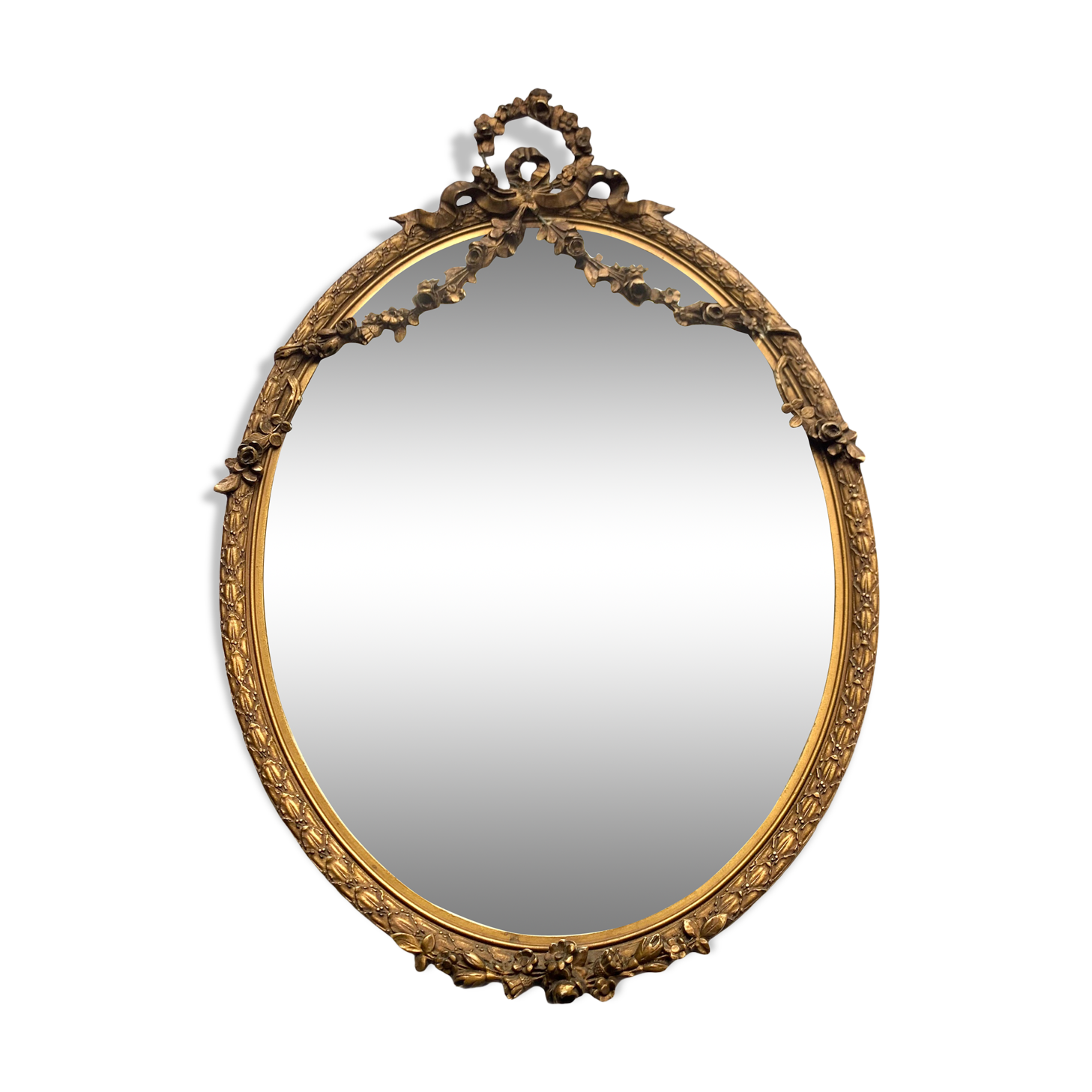 Oval mirror with flower garlands  31x45cm