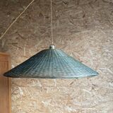 Suspension in green braided rattan