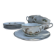 Vintage set of 5 porcelain plates and 5 cups – Digoin Sarreguemines