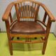 Fauteuil de bureau en teck et cuir vintage
