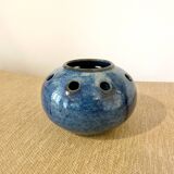 Vase pique-fleurs en céramique bleu
