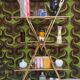 Etagère design en laiton année 80