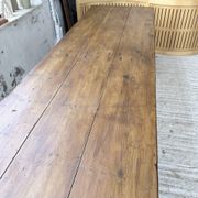 XXL trestle farm table 4m and its benches