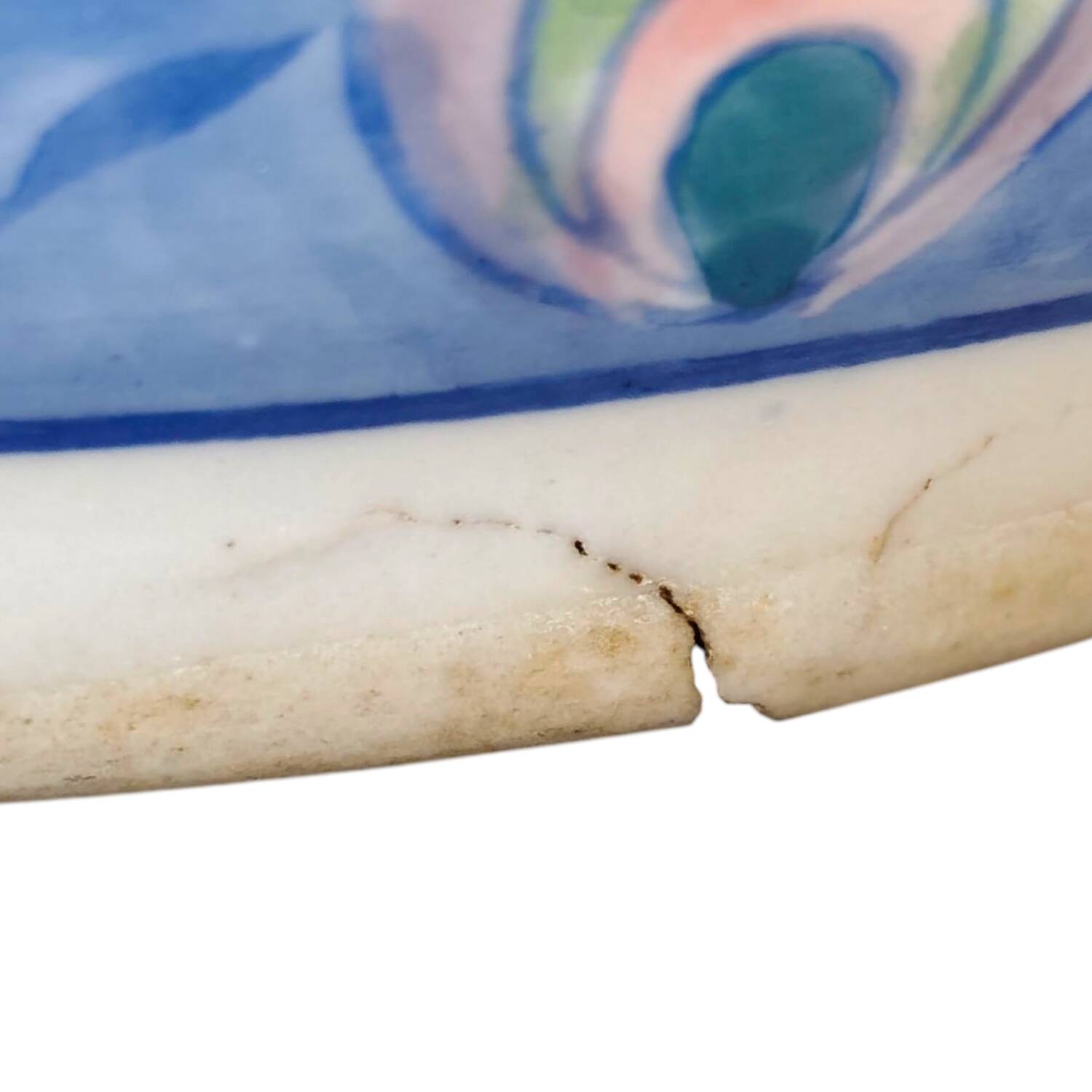 1930s Italian Hand-Painted Ceramic Planter - Vibrant Floral Motif