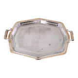 Antique silver-plated metal tray