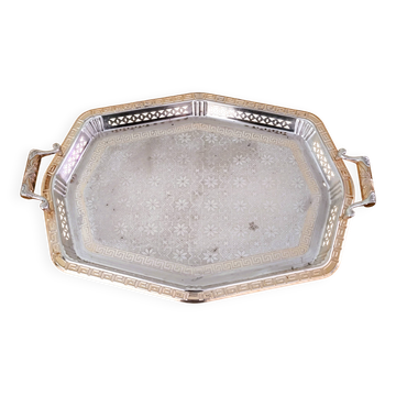 Antique silver-plated tray