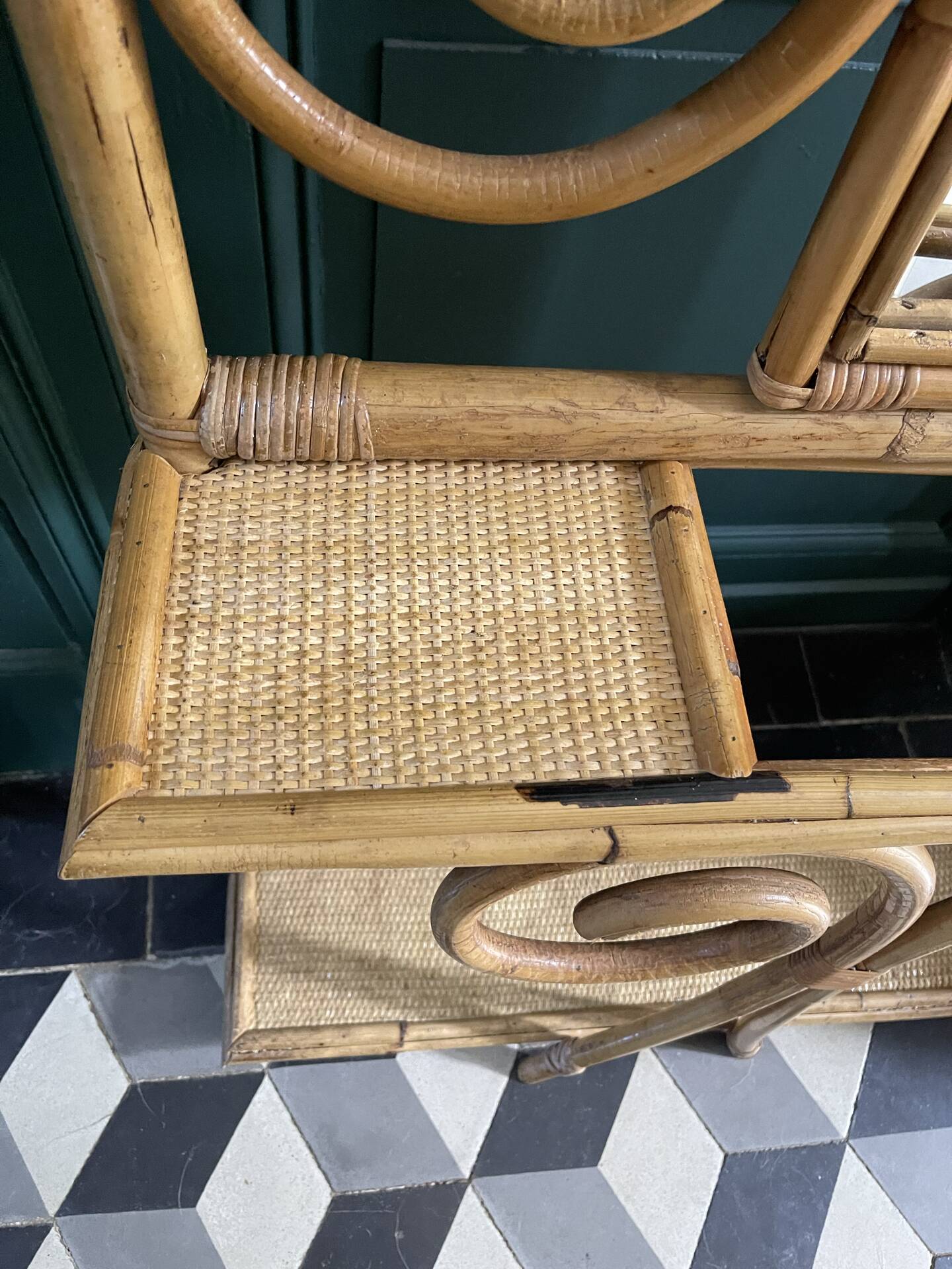 60s bamboo and rattan wardrobe