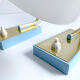 Pair of vintage table or bedside lamps, brass and glass, 50s 60s