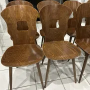 Set of 8 vintage Baumann bistro chairs from the 1970s.