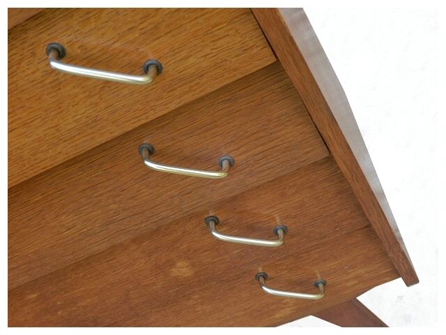 Vintage 1960s chest of drawers with compass feet