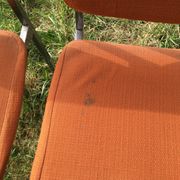 LOT of 8 chairs in orange fabric '70s very comfortable