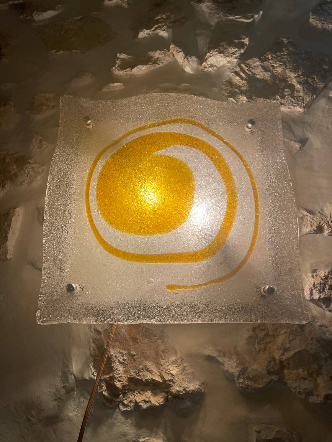 Mazzega two-tone Murano glass wall lamp, Italy 1970