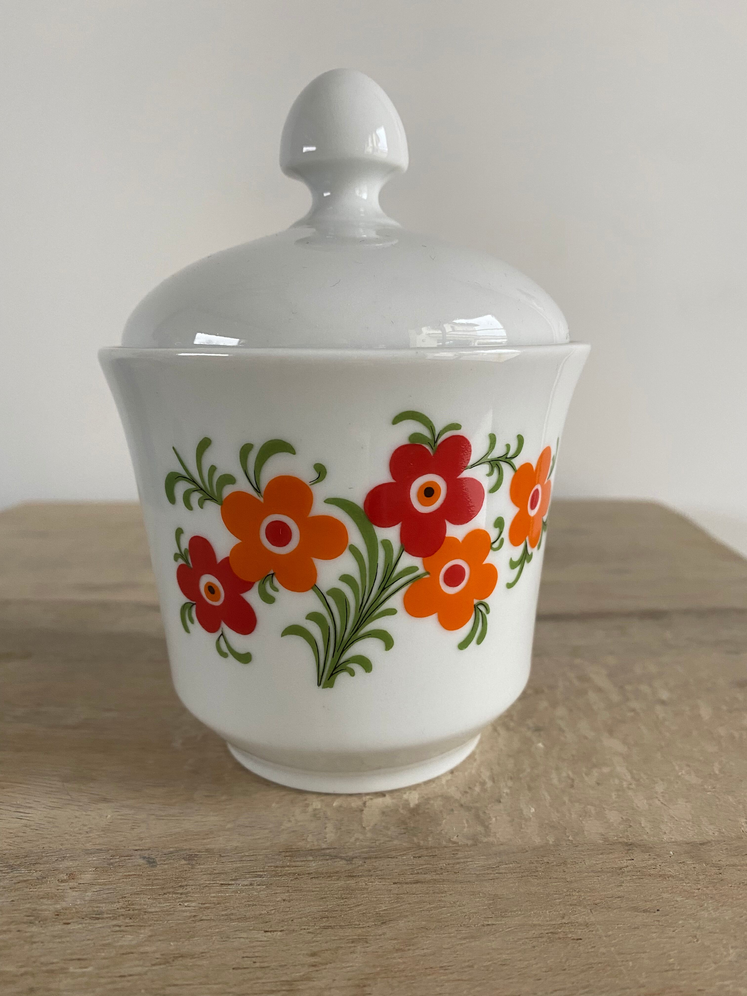 Sugar bowl, porcelain sugar pot 70s