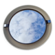 Miroir rond éclairant en plastique années 70