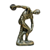 Discobolus Metame, Art Deco style sculpture with a bronze patina on a base.