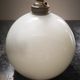 Wall lamp old opaline silver metal globe & porcelain base Art Deco 1930 TBE gooseneck
