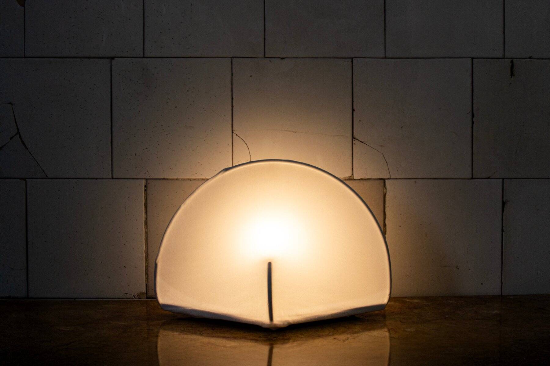 Kaori 1 table lamp in fabric by Kazuhide Takahama for Sirrah, 1970s