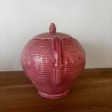 Pink floral slip teapot