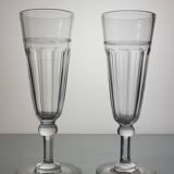 6 flutes à champagne XIXème / dépareillées