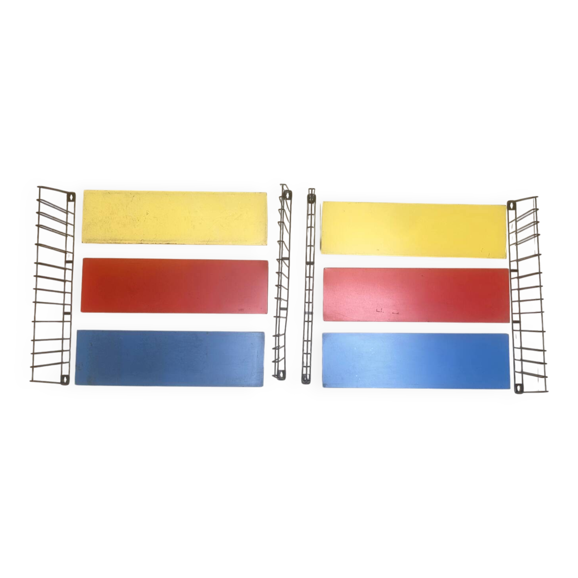 Tomado wall shelf pair – Mondrian colours – vintage