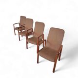 4 x Teak & Fabric Dining Chairs " STUKBAER " from Dyrlund Danmark 1960s