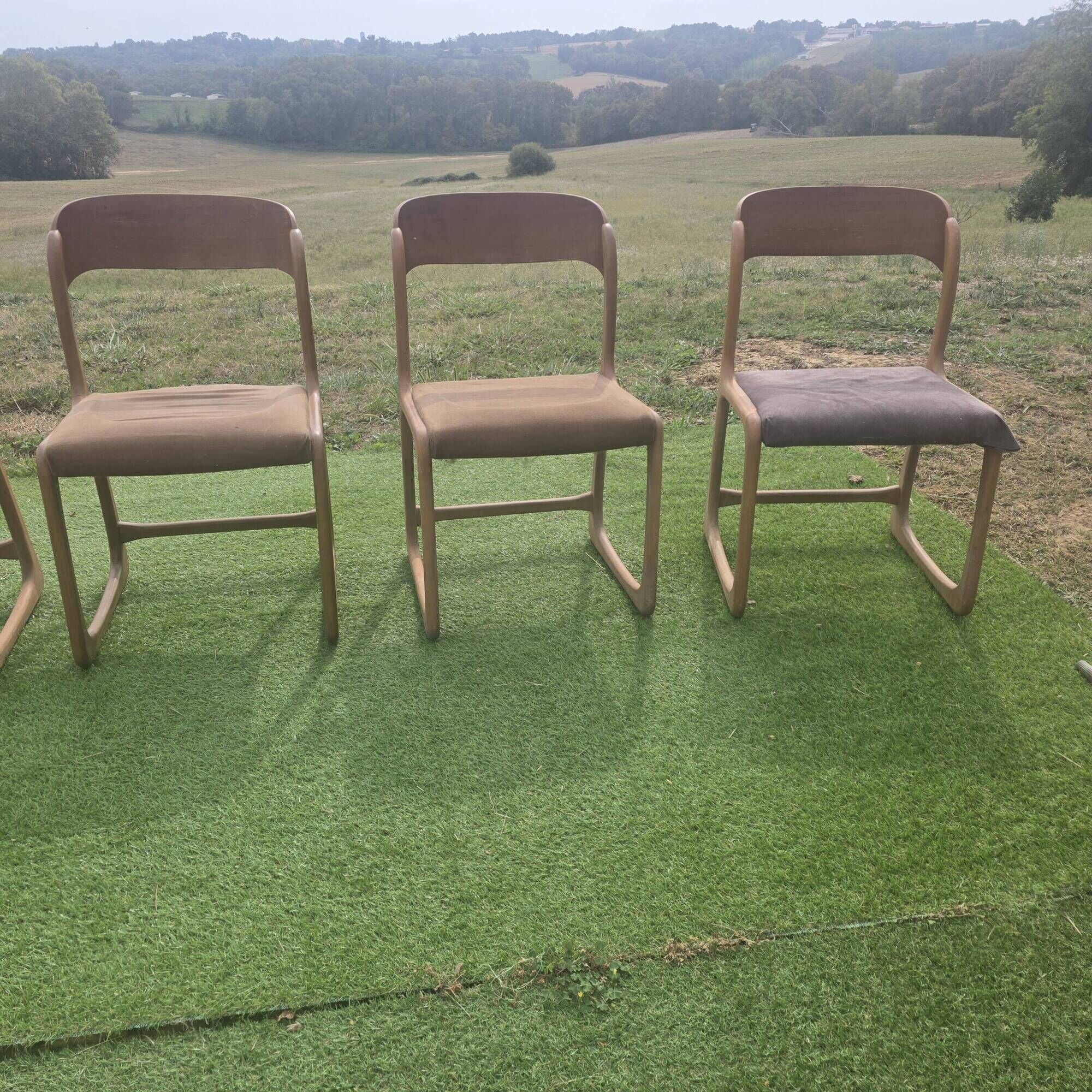 4 chaises Baumann modèle Traîneau