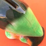 Polychrome ceramic parrot shape