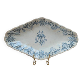 Ravier ironstone Longchamp model Louis XVI with old blue decoration.