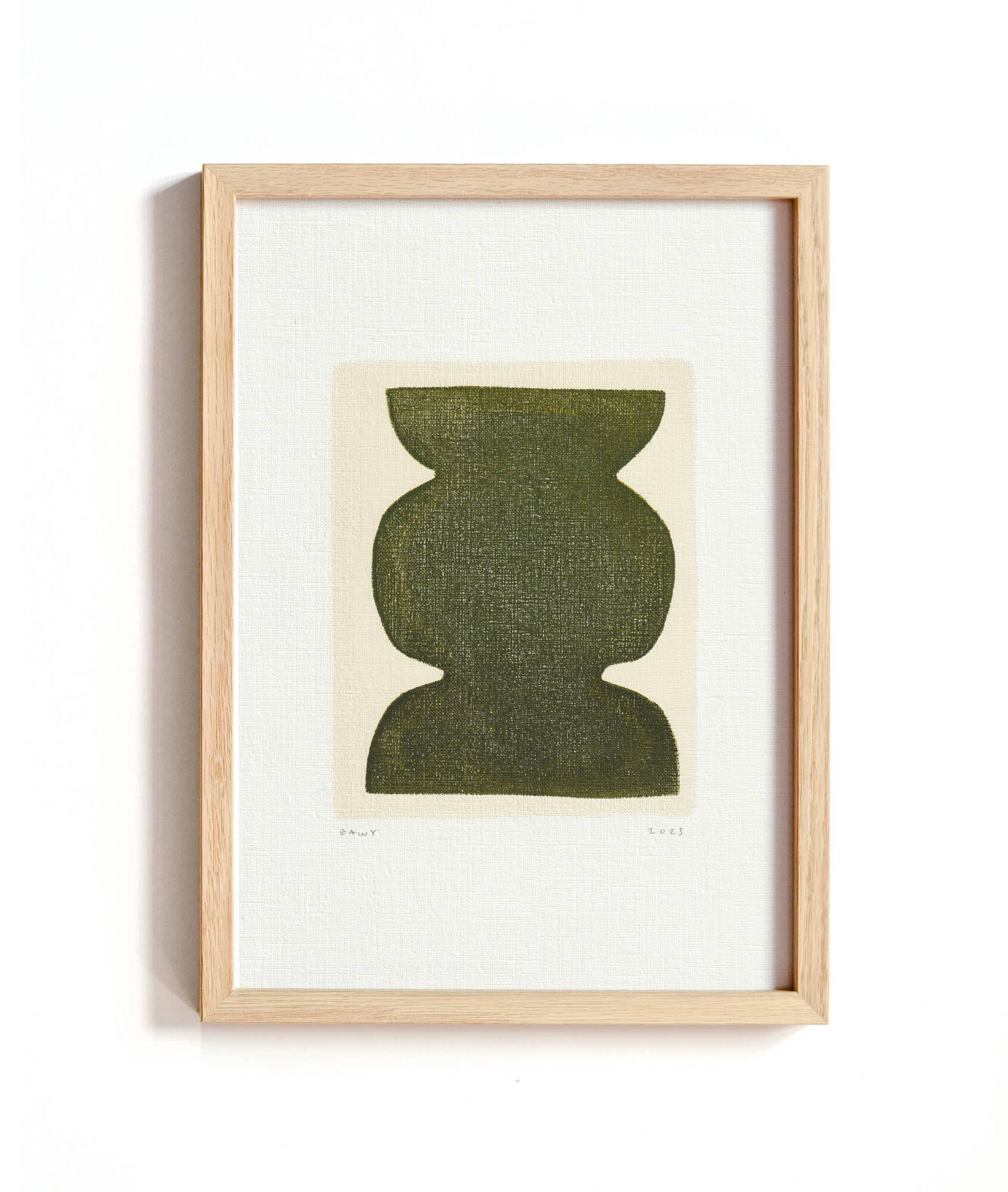 painting on paper - abstract illustration signed eawy
