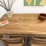 XXL solid walnut table with tapered legs