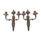 Pair of bronze wall lamps