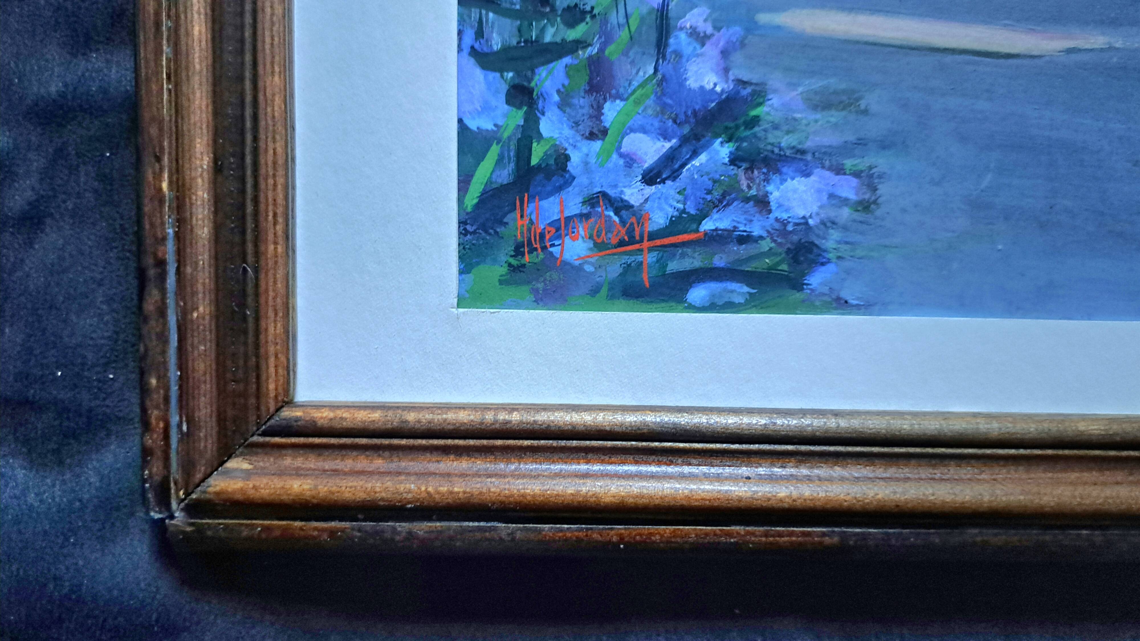 Double-sided Impressionist painting: watercolour + signed gouache