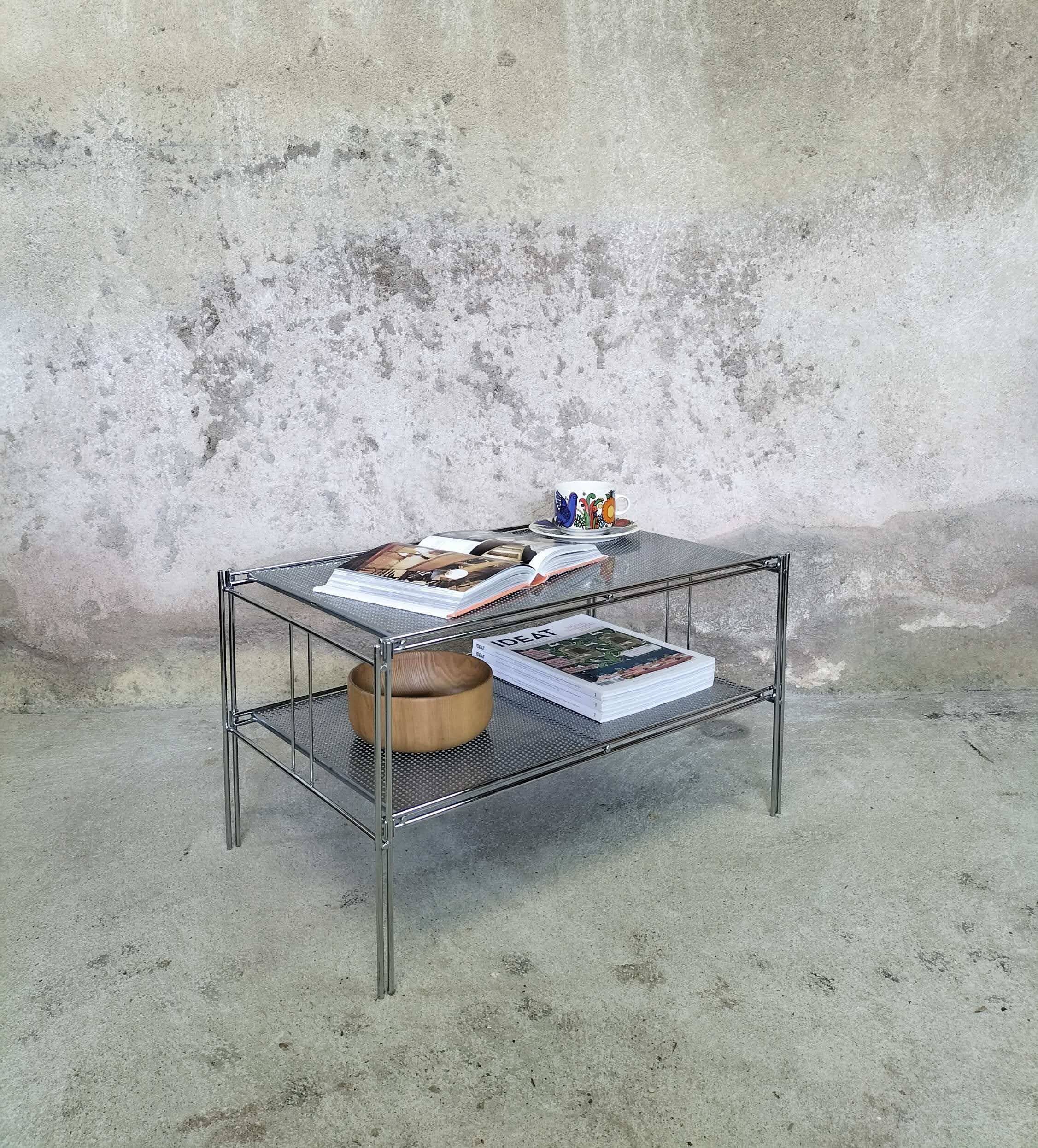Chrome metal coffee table