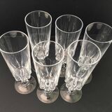 6 cut crystal flutes
