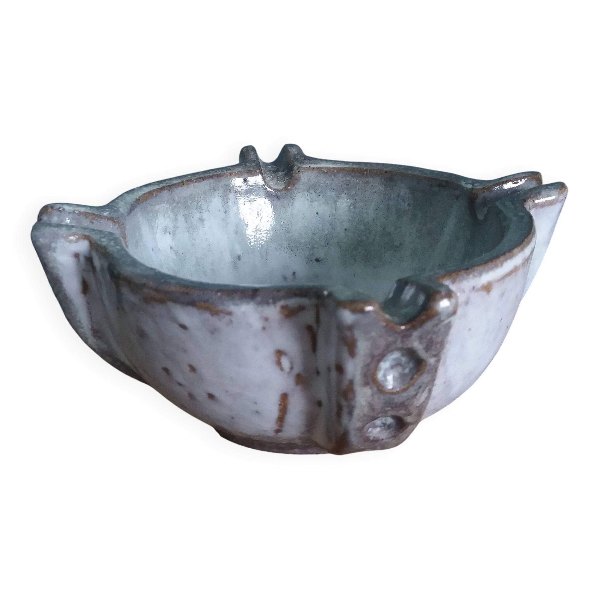 Mortar, ashtray, empty pocket, stoneware signed Les poteries de la Vallée Noire