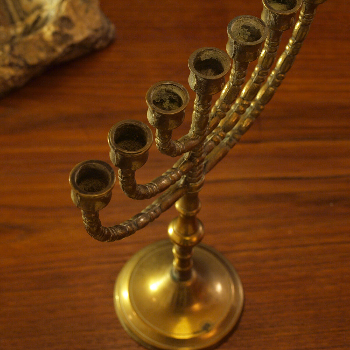Ancient Menorah, 7-pointed bronze candlestick