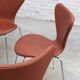 'Series 7' chairs in cognac leather by Arne Jacobsen for Fritz Hansen, 1955