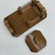 Vintage butter dish in wood, glass and bamboo – 1960s
