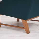 1970s, Danish armchair, furniture wool, solid oak wood.