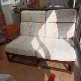 Dark brown rattan living room