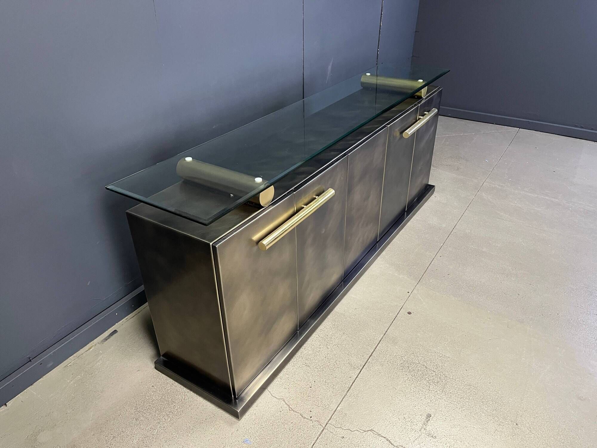 Vintage brass credenza by Belgochrom, 1980s