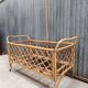 Vintage wicker rattan baby cradle