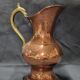 Lot copper pitcher and marble ashtray