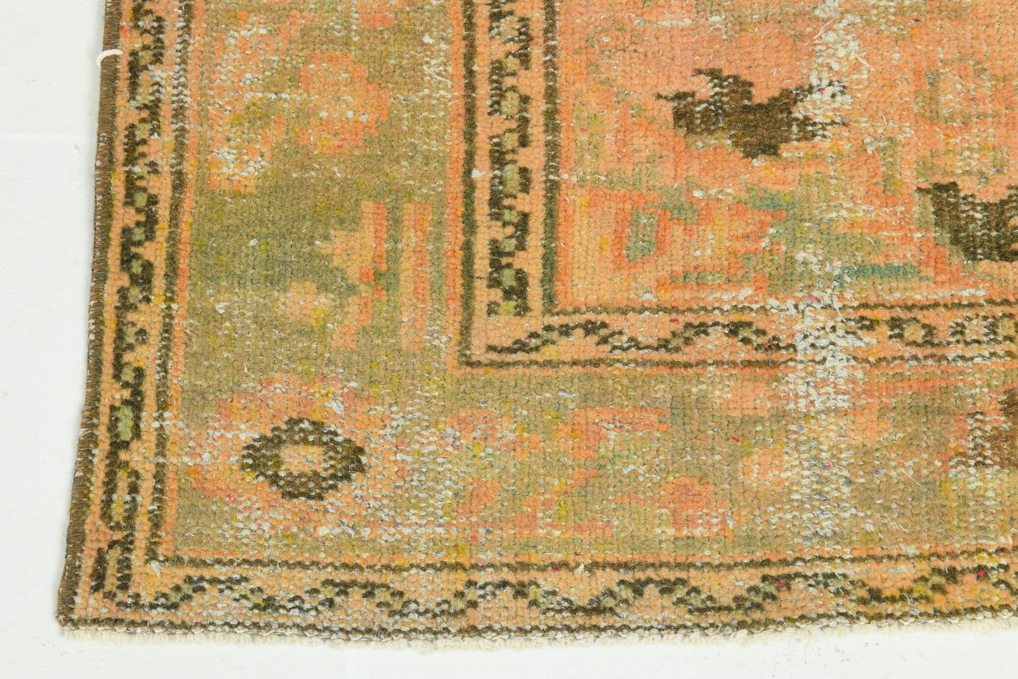 6x9 Shades Of Peach Orange Handmade Wool Oriental Turkish Rug, 180x286Cm