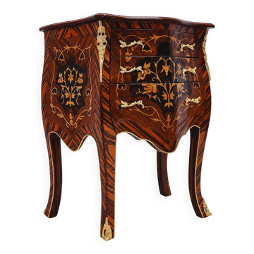 Marquetry chest of drawers with inlay in Louis XV style