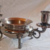 Candélabre brûle parfum en métal argenté, style Art nouveau, fin XIX