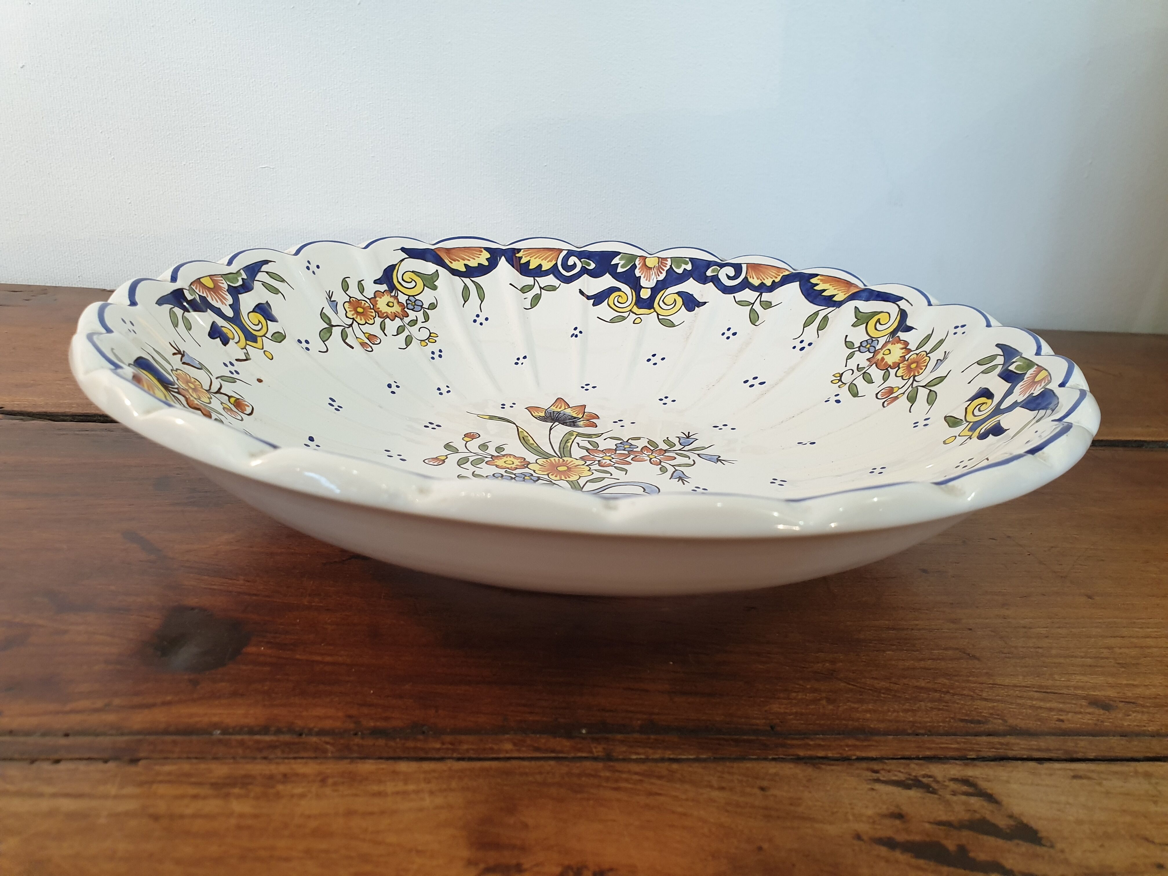 Flat Cut in Earthenware of Rouen XXth