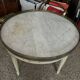 Louis xvi style gueridon wood and white marble top brass gallery